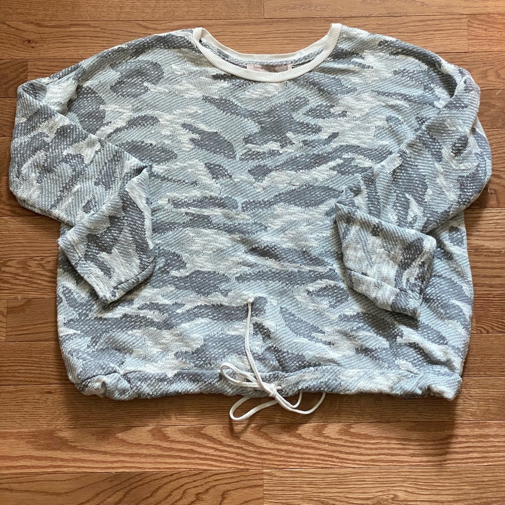 Forever 21 Gray and White Hoodie Sweatshirt